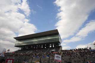 photo, la matière, libre, aménage, décrivez, photo de la réserve,Le ciel de Circuit Suzuka, stade principal, ciel bleu, siège, 