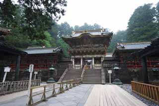 photo, la matière, libre, aménage, décrivez, photo de la réserve,Le Tosho-gu Temple porte légère positive, La porte légère positive, patrimoine de l'humanité, sculpture, Je suis luxueux