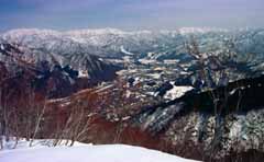 photo, la matière, libre, aménage, décrivez, photo de la réserve,Vue panoramique d'Echigo Yuzawa, neige, montagne, arbre, 