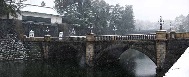 photo, la matière, libre, aménage, décrivez, photo de la réserve,Double pont de neige, Fossé, Palais, Garde impérial, Chute de neige