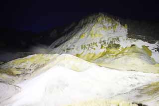 photo, la matière, libre, aménage, décrivez, photo de la réserve,Noboribetsu Onsen vallée d'enfer, source chaude, Soufre, Chaleur terrestre, volcan