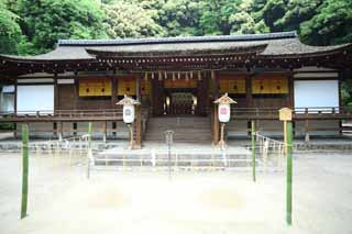 photo, la matière, libre, aménage, décrivez, photo de la réserve,C'est un temple shintoïste temple de devant dans Uji, Sable du nettoyage, Shintoïsme, sandpile de cérémonie, esprit-demeurer objet