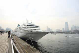 photo, la matière, libre, aménage, décrivez, photo de la réserve,Paquebot du passager luxueux Asuka II, La mer, bateau, grande jetée, Yokohama