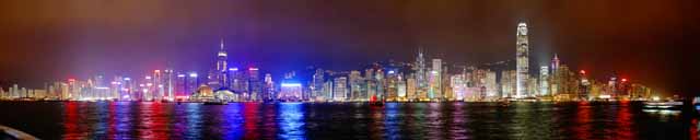 Foto, materieel, vrij, landschap, schilderstuk, bevoorraden foto,De avond uitzicht van Hong Kong, Torenflat, Gebouw, Neon, Avond uitzicht