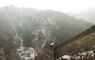 Foto, materieel, vrij, landschap, schilderstuk, bevoorraden foto,Mu Tian Yu Great Wall, Kasteel muur, Uitkijk op een kasteel, De Hsiung-nu, 