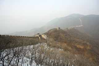 Foto, materieel, vrij, landschap, schilderstuk, bevoorraden foto,Mu Tian Yu Great Wall, Kasteel muur, Uitkijk op een kasteel, De Hsiung-nu, 