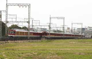 Foto, materieel, vrij, landschap, schilderstuk, bevoorraden foto,Kintetsu, Trein, Spoorweg, Parcours, Bovenleiding