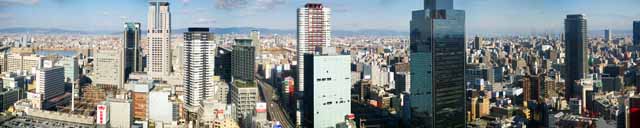 Foto, materieel, vrij, landschap, schilderstuk, bevoorraden foto,Osaka panorama, Hoogbouw, Parcours, De Hanshin Expressway, Hoog appartement