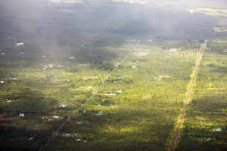 Foto, materieel, vrij, landschap, schilderstuk, bevoorraden foto,Hawaii Eiland luchtfotografie, Het woud, Regenwater tanken, Huis, Straat