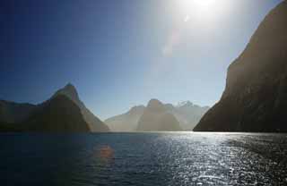 Foto, materieel, vrij, landschap, schilderstuk, bevoorraden foto,Milford Sound, , , , 