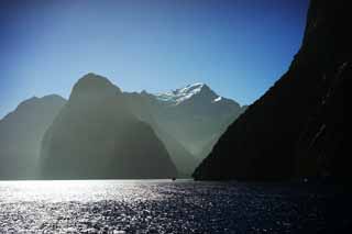 Foto, materieel, vrij, landschap, schilderstuk, bevoorraden foto,Milford Sound, , , , 