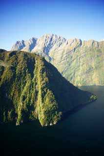 Foto, materieel, vrij, landschap, schilderstuk, bevoorraden foto,Milford Sound, , , , 