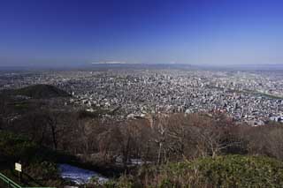 Foto, materieel, vrij, landschap, schilderstuk, bevoorraden foto,Sapporo-shi bezemen van het oog, Hokkaido, Observatory, Stad wijk, Blauwe lucht