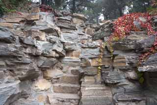 Foto, materieel, vrij, landschap, schilderstuk, bevoorraden foto,Summer Palace van metselwerk, Stenige schikking, Metselwerk, Herfst laat, Tuin