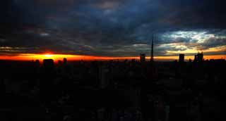 fotografia, materiale, libero il panorama, dipinga, fotografia di scorta,Una città della fine, costruendo, L'area del centro, Torre di Tokio, Toranomon