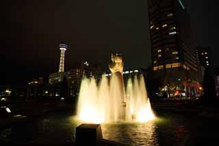 fotografia, materiale, libero il panorama, dipinga, fotografia di scorta,Porto di Yokohama nella notte, , , , 