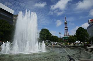 fotografia, materiale, libero il panorama, dipinga, fotografia di scorta,È un parco secondo l'Università di Sapporo, fontana, torre, facendo il turista macchia, Sapporo