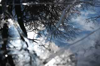 fotografia, materiale, libero il panorama, dipinga, fotografia di scorta,Il cielo che è rotto, Ghiaccio, lago, Lago Onuma, Gelandosi