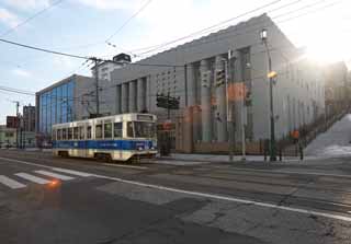 fotografia, materiale, libero il panorama, dipinga, fotografia di scorta,Un tram di Hakodate, tram, , Vuole dire di trasporto, porto