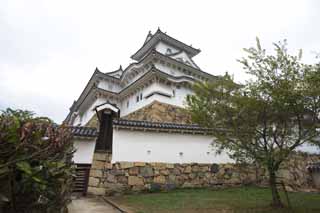 fotografia, materiale, libero il panorama, dipinga, fotografia di scorta,Himeji-jo il Castello Inui la piccola torre di castello, Quattro tesori nazionali Arroccano, Sadanori Akamatsu, Shigetaka Kuroda, Hideyoshi Hashiba