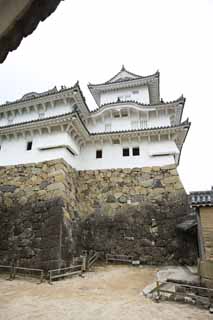 fotografia, materiale, libero il panorama, dipinga, fotografia di scorta,Himeji-jo il Castello Inui la piccola torre di castello, Quattro tesori nazionali Arroccano, Sadanori Akamatsu, Shigetaka Kuroda, Hideyoshi Hashiba