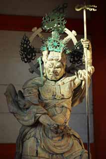 fotografia, materiale, libero il panorama, dipinga, fotografia di scorta,Guardiano di Bianco di Tempio di Ninna-ji della statua di Oriente, Governi quattro Devas, Immagine buddista, divinità custode, la divinità custode di Buddismo dio della giustizia