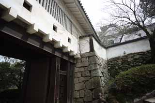 fotografia, materiale, libero il panorama, dipinga, fotografia di scorta,L'Okayama-jo cancello di corridoio di Castello, castello, cancello di castello, Castello di corvo, 