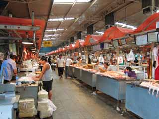 fotografia, material, livra, ajardine, imagine, proveja fotografia,Um mercado de extremidade oriental, loja, mercado, loja de açougueiro, Carne de porco