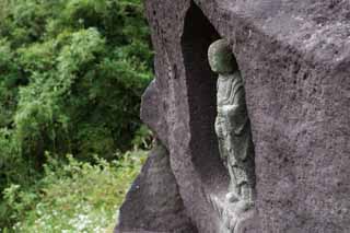 fotografia, material, livra, ajardine, imagine, proveja fotografia,Deidade guardiã de crianças, Hakone, guardideity de crianças, Bodhisattva, escultura