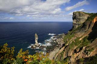 fotografia, material, livra, ajardine, imagine, proveja fotografia,Solidão de uma pedra de criança de prostituta, precipício, Pedras estranhamente amoldadas, pedra, onda