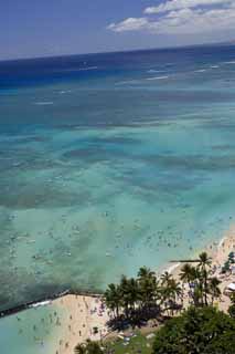 fotografia, material, livra, ajardine, imagine, proveja fotografia,Waikiki azulam, praia, praia arenosa, céu azul, Sebathing