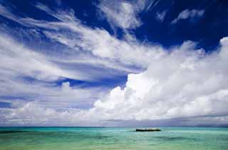 fotografia, material, livra, ajardine, imagine, proveja fotografia,O céu de um país sulista, nuvem, O mar, céu azul, Verde de esmeralda