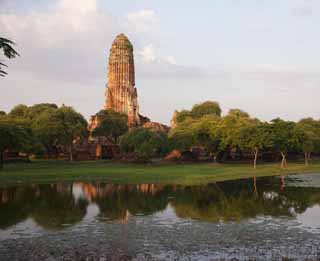 fotografia, material, livra, ajardine, imagine, proveja fotografia,Wat Phraram, A herança cultural de mundo, Budismo, pagode, Ayutthaya permanece