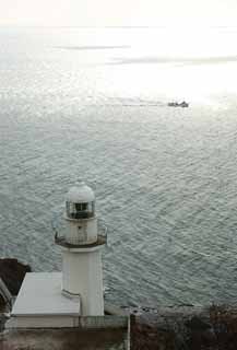 fotografia, material, livra, ajardine, imagine, proveja fotografia,O Promontório de terra, farol, céu azul, mar, O horizonte