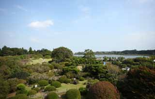 fotografia, material, livra, ajardine, imagine, proveja fotografia,Kairaku-en Garden jardim, Japonês ajardina, Lago Chinami, Nariaki Tokugawa, Ajardinando