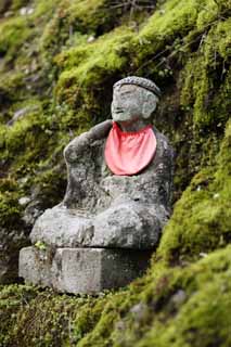 fotografia, material, livra, ajardine, imagine, proveja fotografia,500, Ginzan, Iwami Rakan, deidade guardiã de crianças, Um avental, Imagem de Rakan, Oração