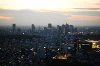 foto,tela,gratis,paisaje,fotografía,idea,Tokio entero opinión, Shinjuku recién creado centro de la ciudad, Edificio alto, Santuario muy importante, La área del centro de la ciudad