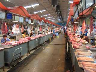 fotografia, materiale, libero il panorama, dipinga, fotografia di scorta,Un mercato di orlo orientale, negozio, mercato, più molto mascolino negozio, Carne di maiale