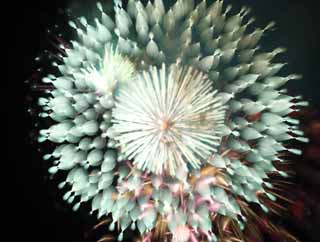 fotografia, materiale, libero il panorama, dipinga, fotografia di scorta,Mostra di fuochi artificiali di fiume di Tama, Fuoco artificiale che lanciano, la naturale scena od oggetto che aggiungono fascino poetico alla stagione dell'estate, Segnali fuoco, Luminosità