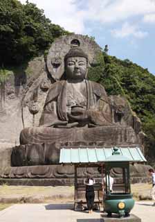 fotografia, materiale, libero il panorama, dipinga, fotografia di scorta,Mt. sega la grande statua di Budda, Buddismo, Immagine buddista, Il Budda di guarire, immagine di Budda scrisse sulla rupe levigata