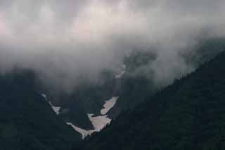 photo, la matière, libre, aménage, décrivez, photo de la réserve,Voile du brouillard sur Mt. Hotaka, brouillard, , nuage, montagne