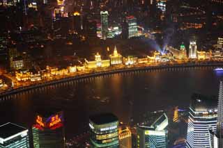 photo, la matière, libre, aménage, décrivez, photo de la réserve,Une vue de la nuit de Shangaï, vue superbe, Je l'éclaire, bande, gratte-ciel