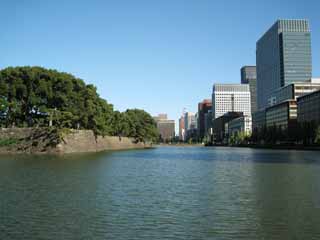 foto,tela,gratis,paisaje,fotografía,idea,Castillo de Edo - jo, Foso, Ishigaki, Edificio alto, Marunouchi