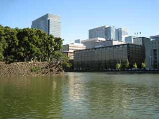 foto,tela,gratis,paisaje,fotografía,idea,Castillo de Edo - jo, Foso, Ishigaki, Edificio alto, Marunouchi