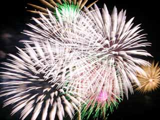 fotografia, materiale, libero il panorama, dipinga, fotografia di scorta,Baia di Tokio il grande fuochi artificiali, fuoco d'artificio, notte, lancio, uno-piede palla di fuoco d'artificio