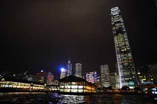 foto,tela,gratis,paisaje,fotografía,idea,La vista de noche de Hong Kong, Rascacielos, Edificio, Neón, Vista de noche