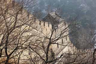 photo, la matière, libre, aménage, décrivez, photo de la réserve,Mu Tian Yu Grande muraille, mur de château, guet dans un château, Le Hsiung-Nu, 