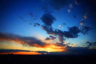 foto,tela,gratis,paisaje,fotografía,idea,Estoy vacío de noche, Nubes rosado - rosado, Rojo, Color azul, Nube