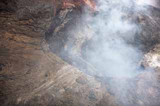 fotografia, material, livra, ajardine, imagine, proveja fotografia,Mt. Kilauea, Lava, A cratera, Puu Oo, Fumaça