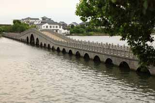 Foto, materiell, befreit, Landschaft, Bild, hat Foto auf Lager,Zhouzhuang alle Fu Brücke, , , , 